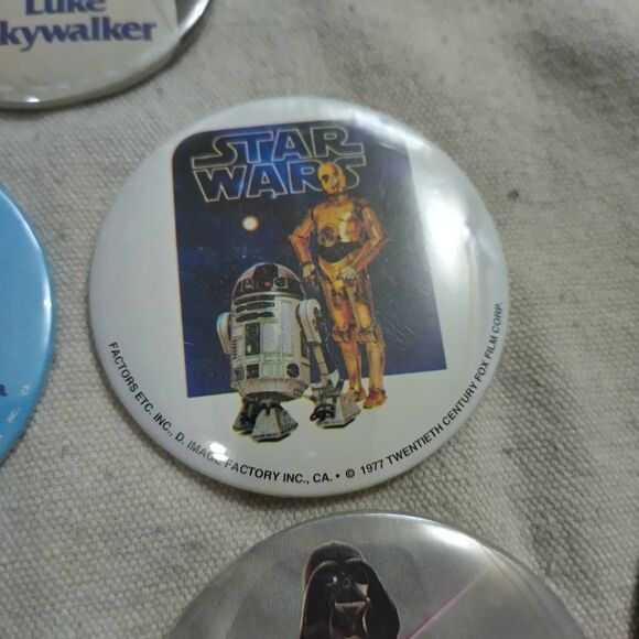 Star Wars vintage 1977 pinback button 10 piece set - Picture 2 of 4